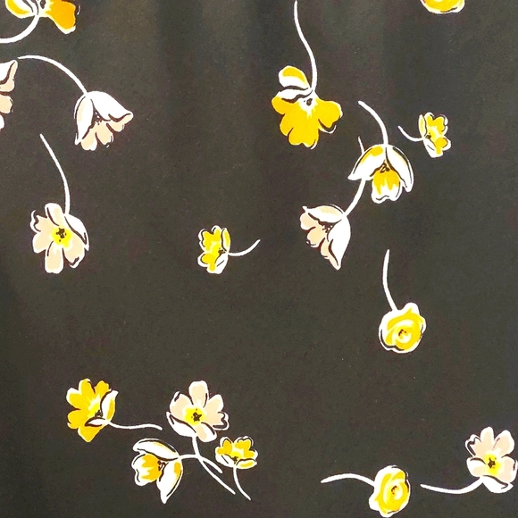 PopSugar Satin Floral Yellow Modest Midi Skirt Size S - Picture 3 of 6